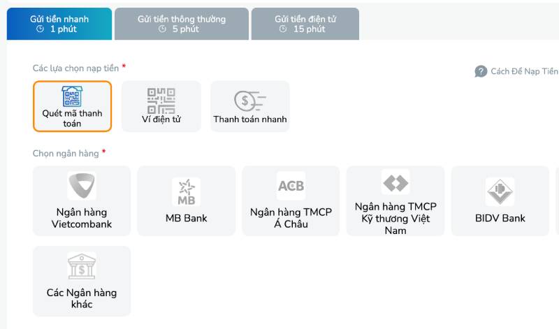 Hướng Dẫn Chi Tiết Nạp Tiền BK8 Với Nhiều Phương Thức 3 Các Phương Thức Nạp Tiền Tại BK8