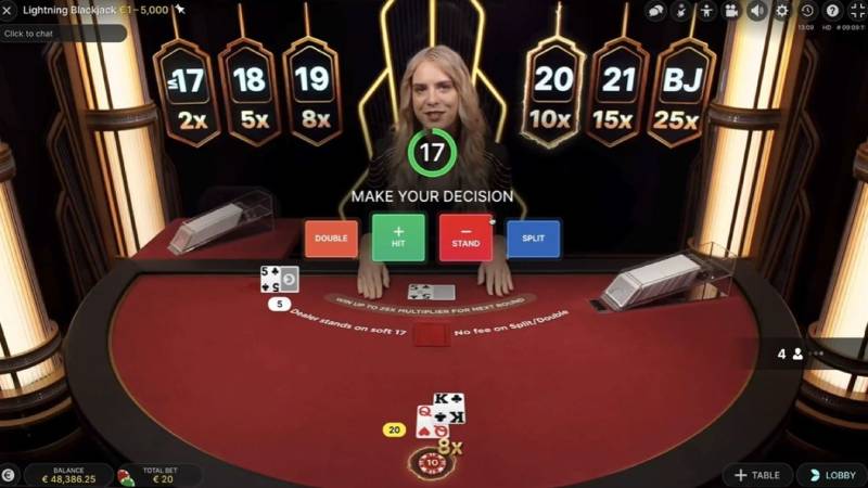 Lightning Blackjack - Hệ Số Thưởng Khủng, Jackpot Lớn 5 Các Tính Năng Đặc Biệt Của Lightning Blackjack