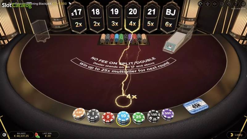 Lightning Blackjack - Hệ Số Thưởng Khủng, Jackpot Lớn 4 Hệ Số Nhân Thưởng Lightning Blackjack