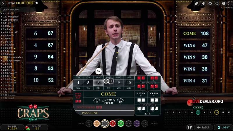 Craps Trực Tiếp - Kịch Tính Với Từng Lượt Đổ Xúc Xắc 5 Ưu Tiên Các Cược An Toàn